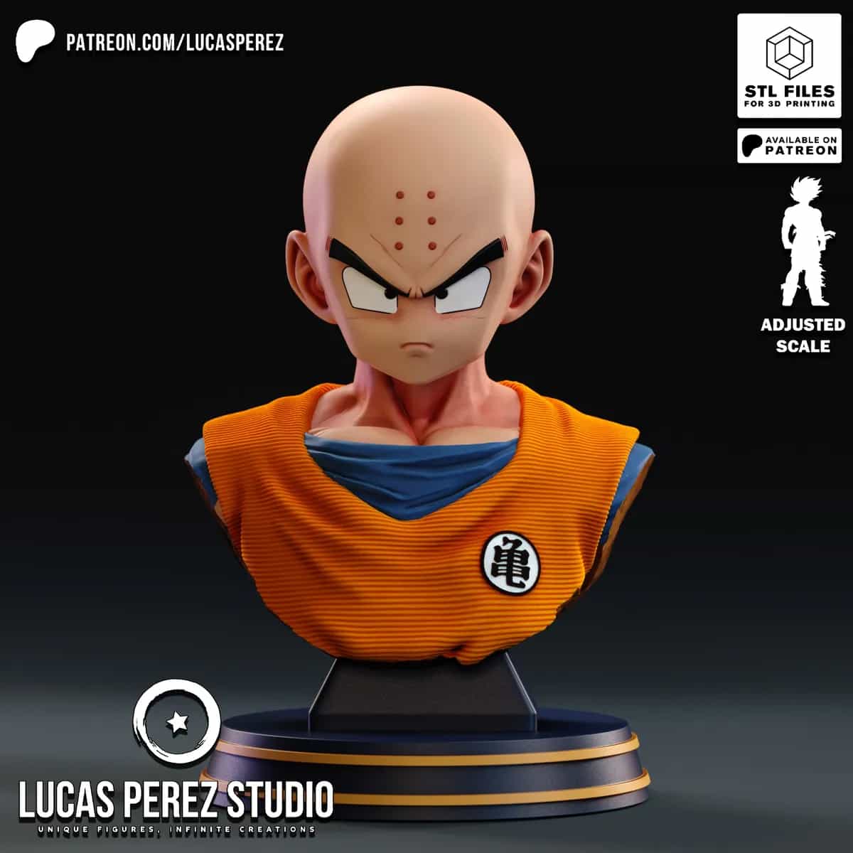 Busto de Krillin - Dragon Ball