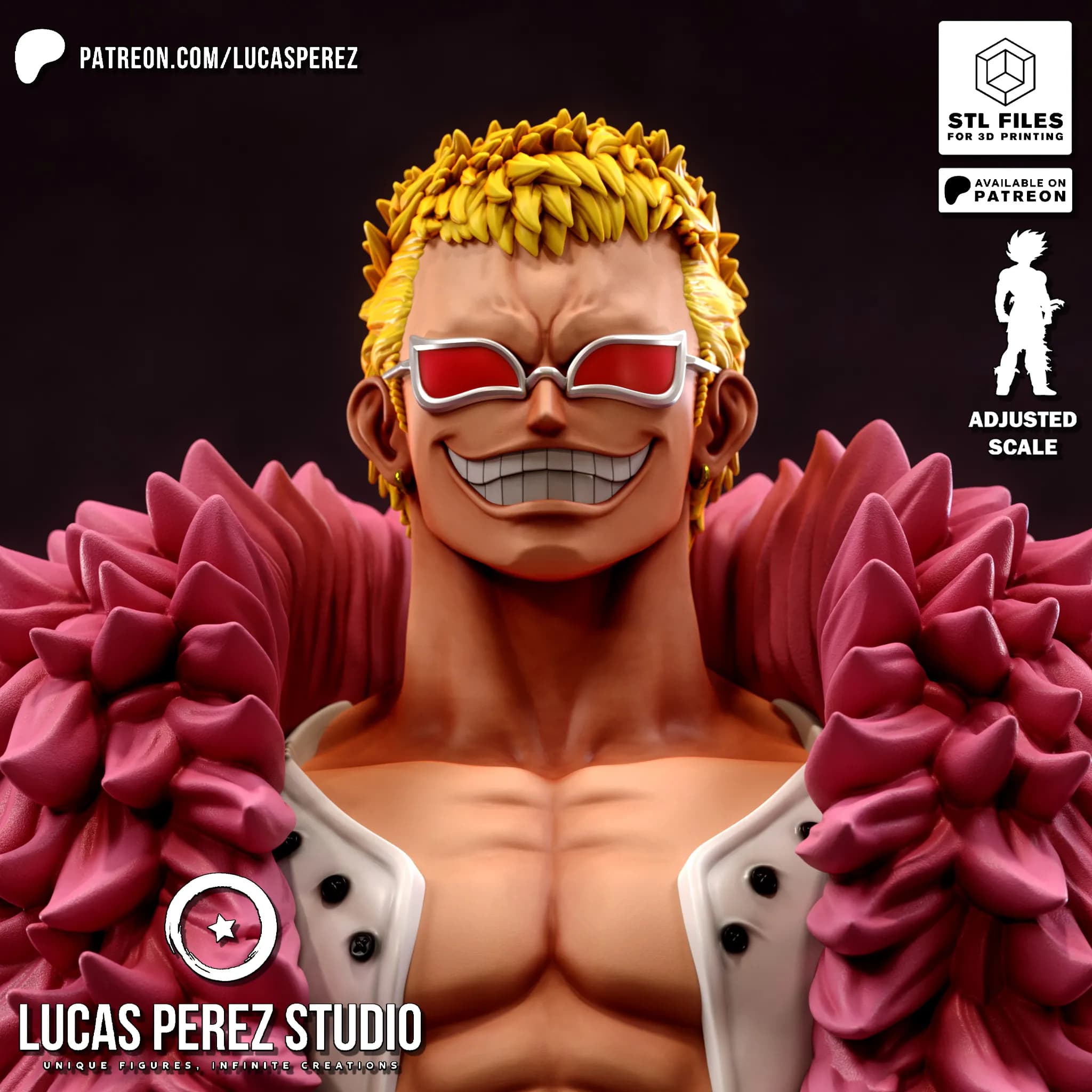 Busto de Doflamingo - One Piece - Imagen 3