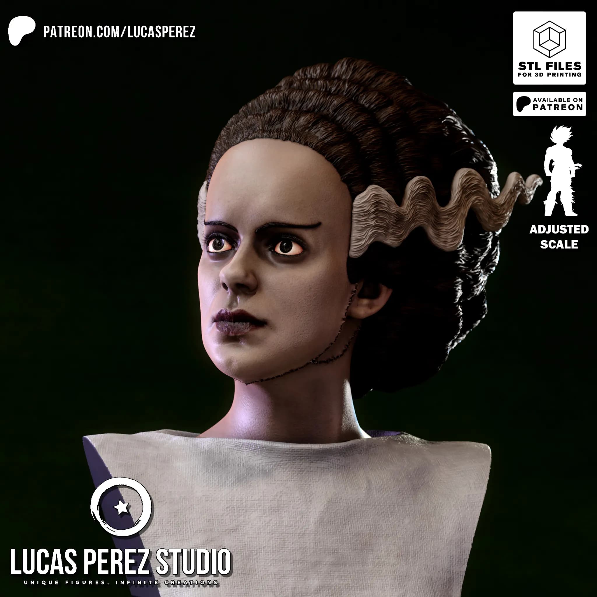 Busto de La Novia de Frankenstein - Cine Clásico - Imagen 4