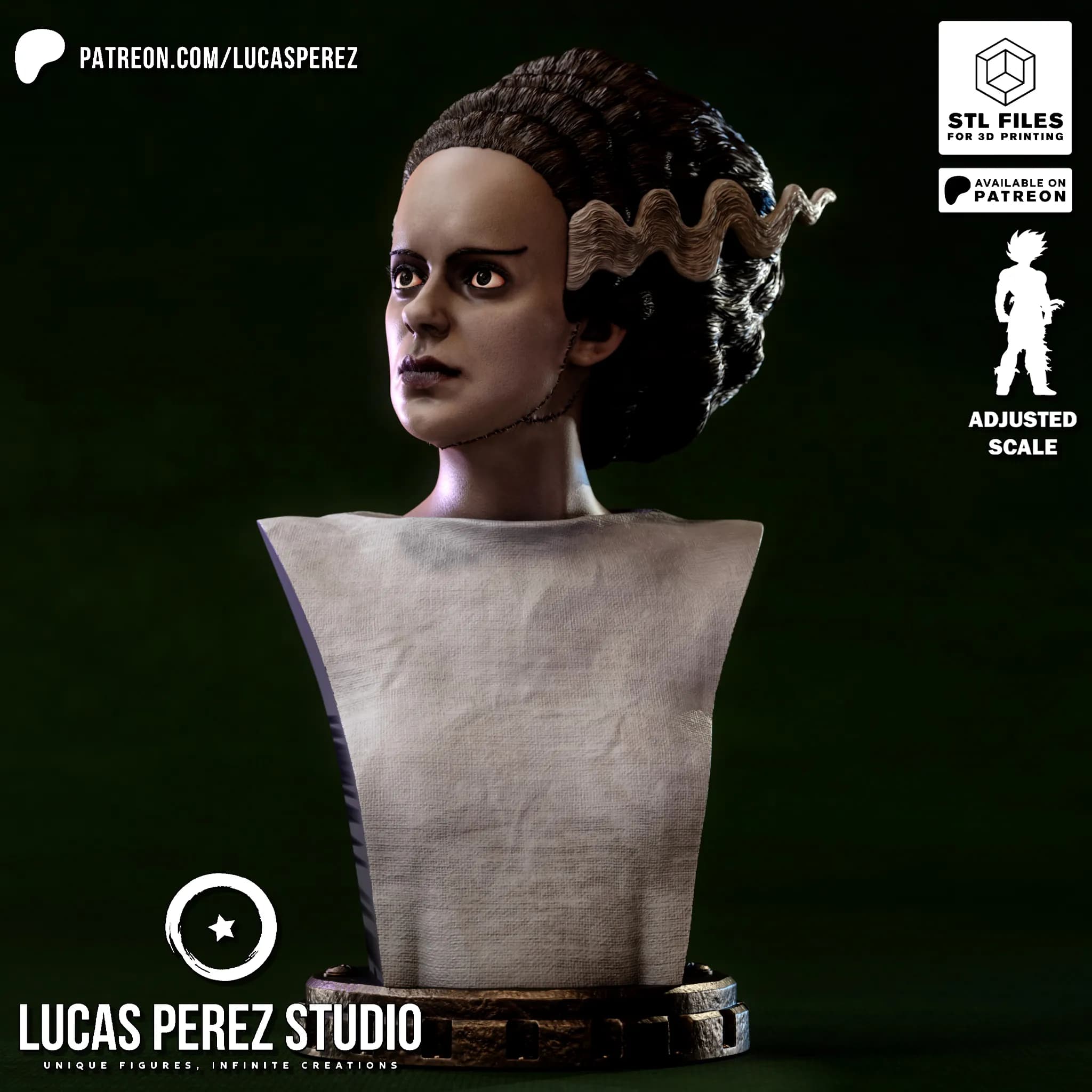 Busto de La Novia de Frankenstein - Cine Clásico - Imagen 1