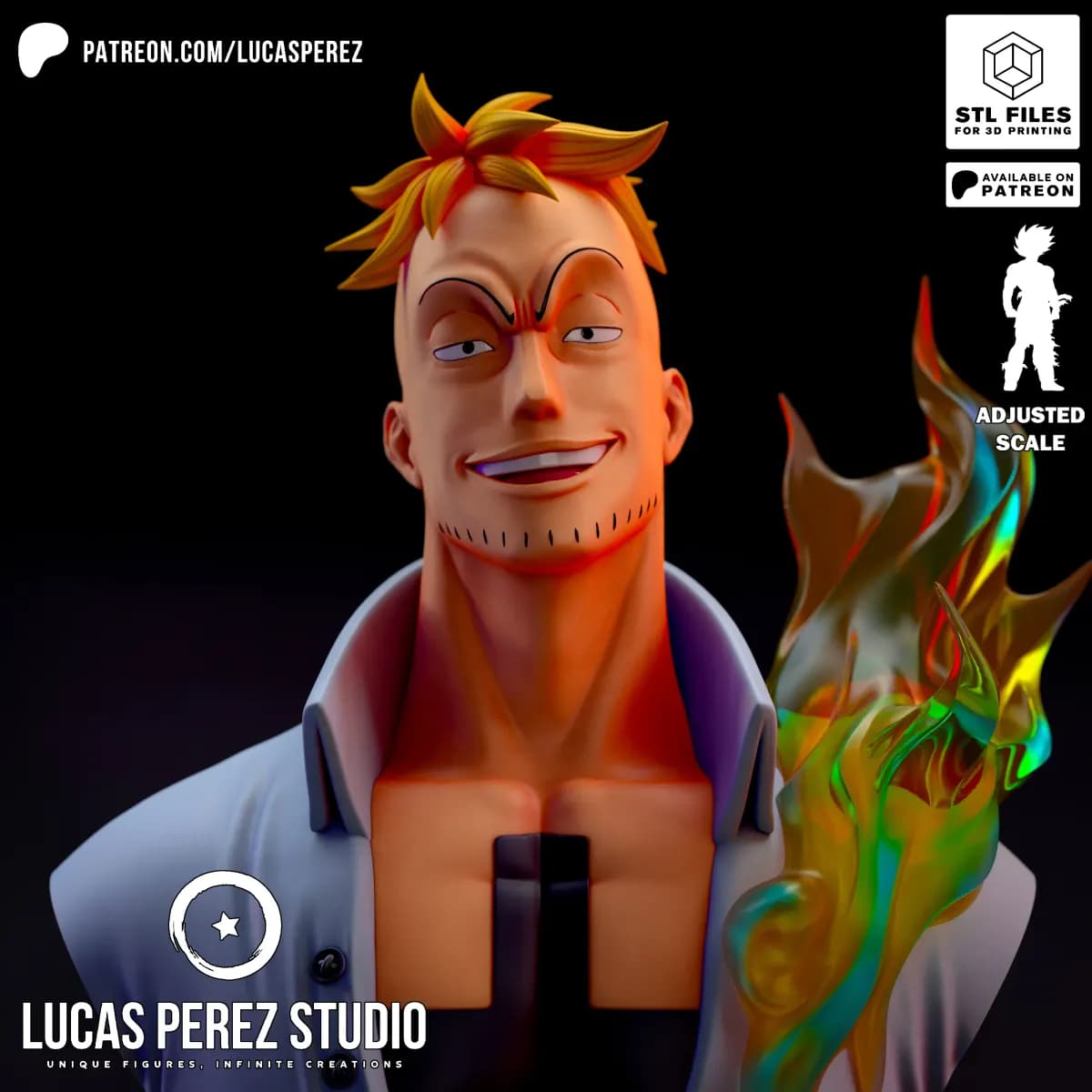 Busto de Marco El Fénix - One Piece - Imagen 1