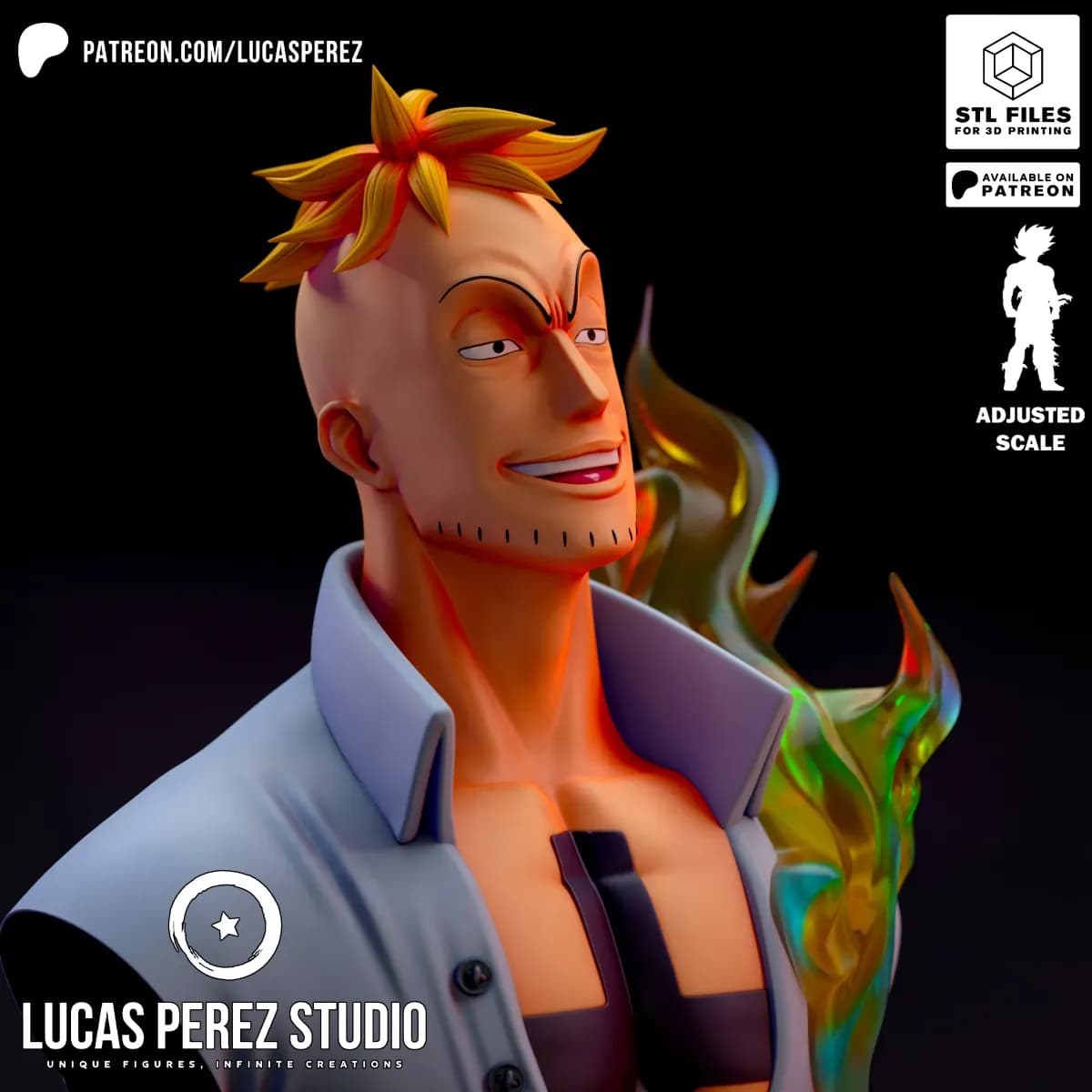 Busto de Marco El Fénix - One Piece - Imagen 2