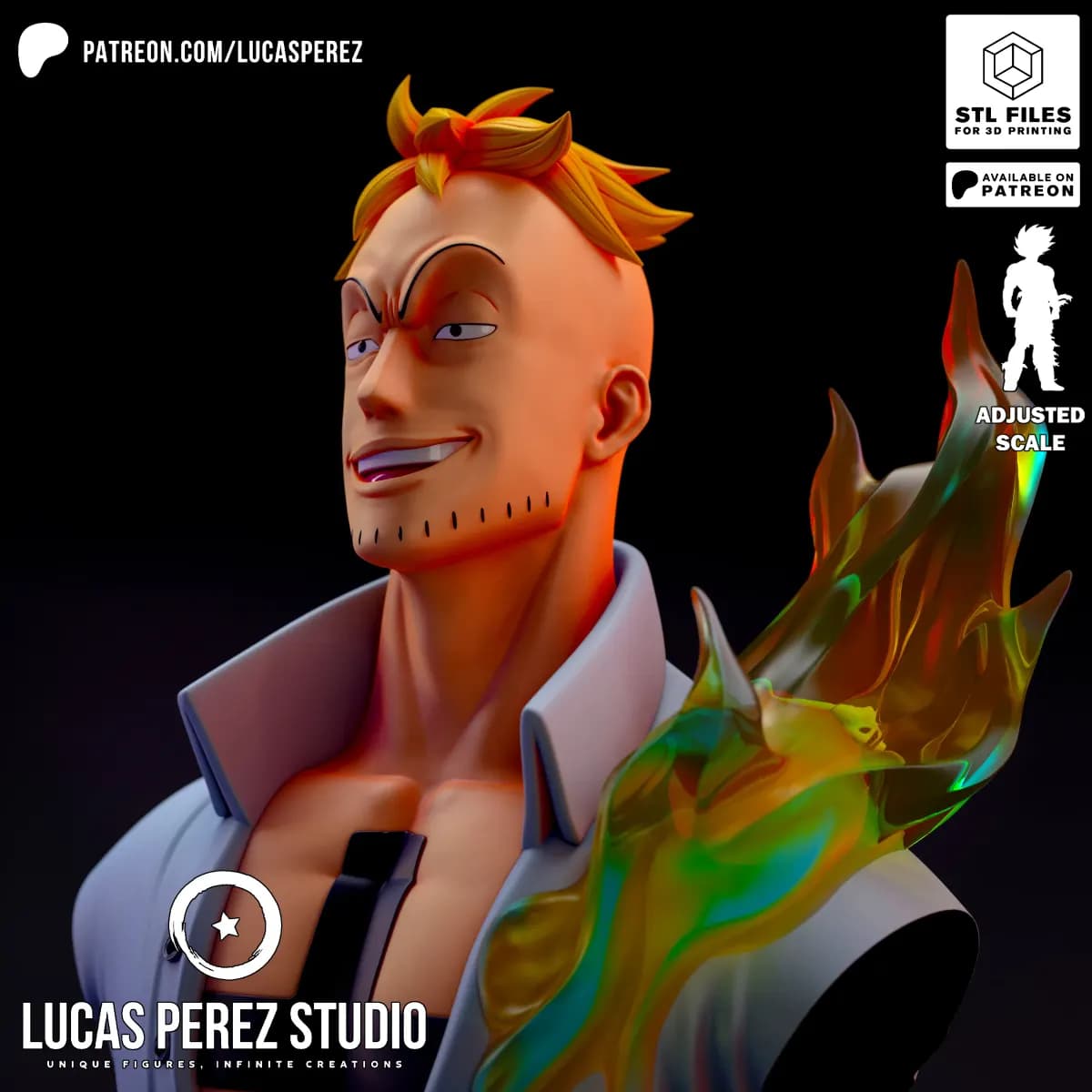 Busto de Marco El Fénix - One Piece - Imagen 5