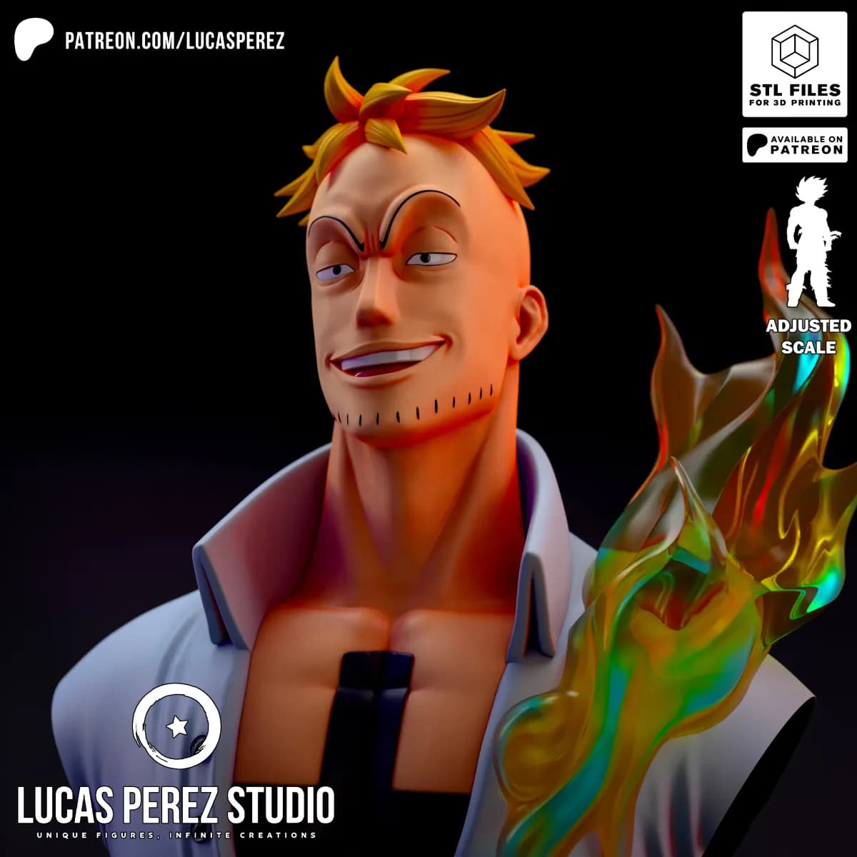 Busto de Marco El Fénix - One Piece - Imagen 6