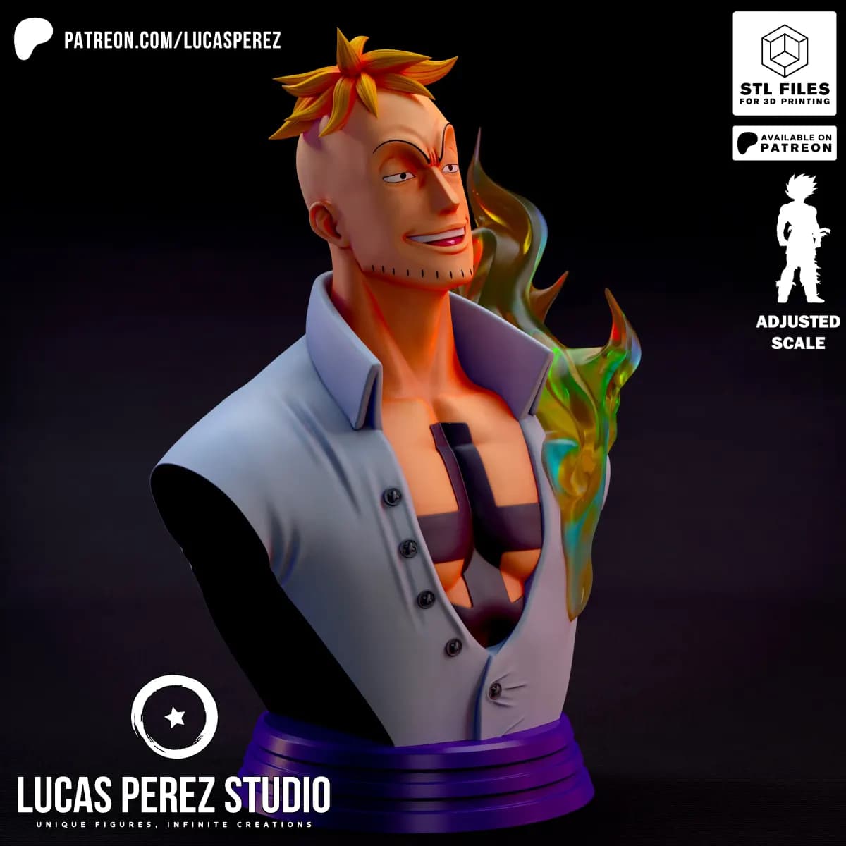 Busto de Marco El Fénix - One Piece - Imagen 8