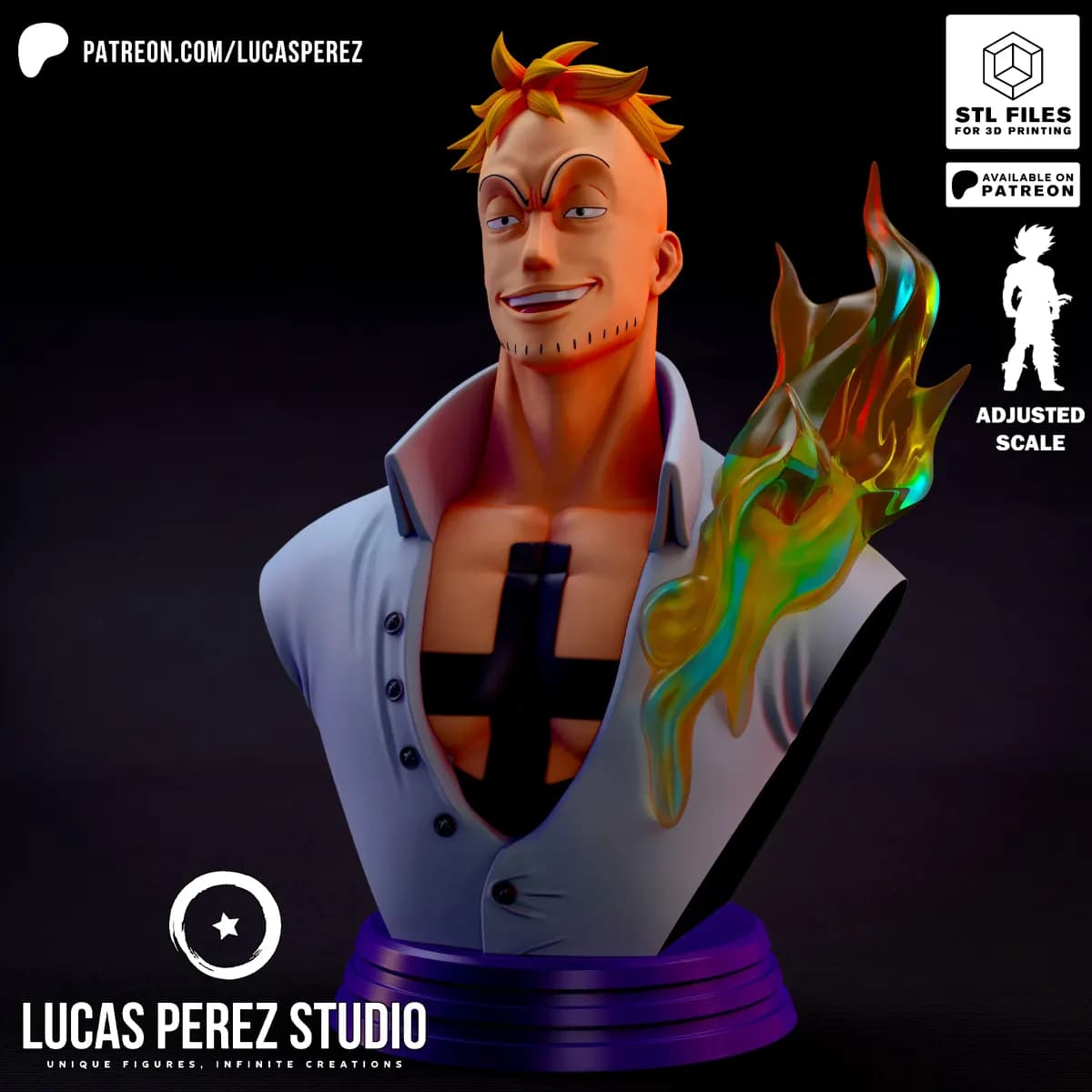 Busto de Marco El Fénix - One Piece - Imagen 15