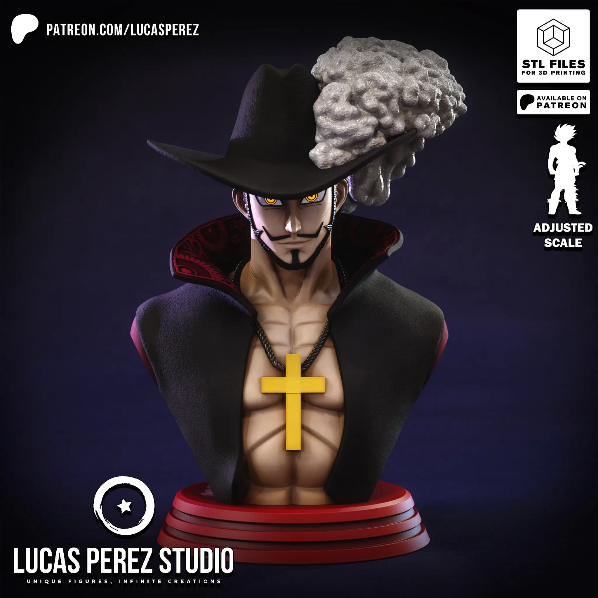 Busto de Mihawk - One Piece - Imagen 1