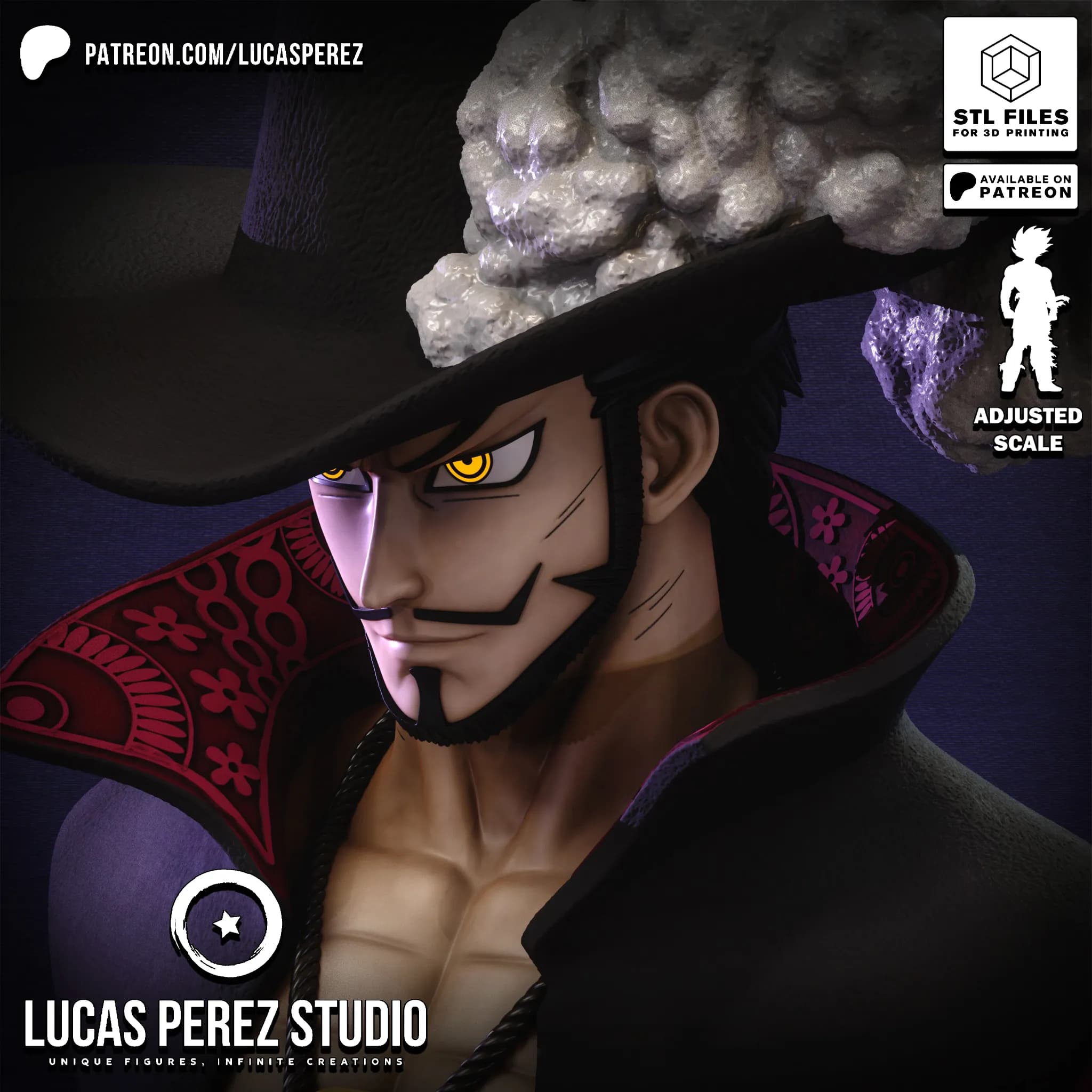 Busto de Mihawk - One Piece - Imagen 6