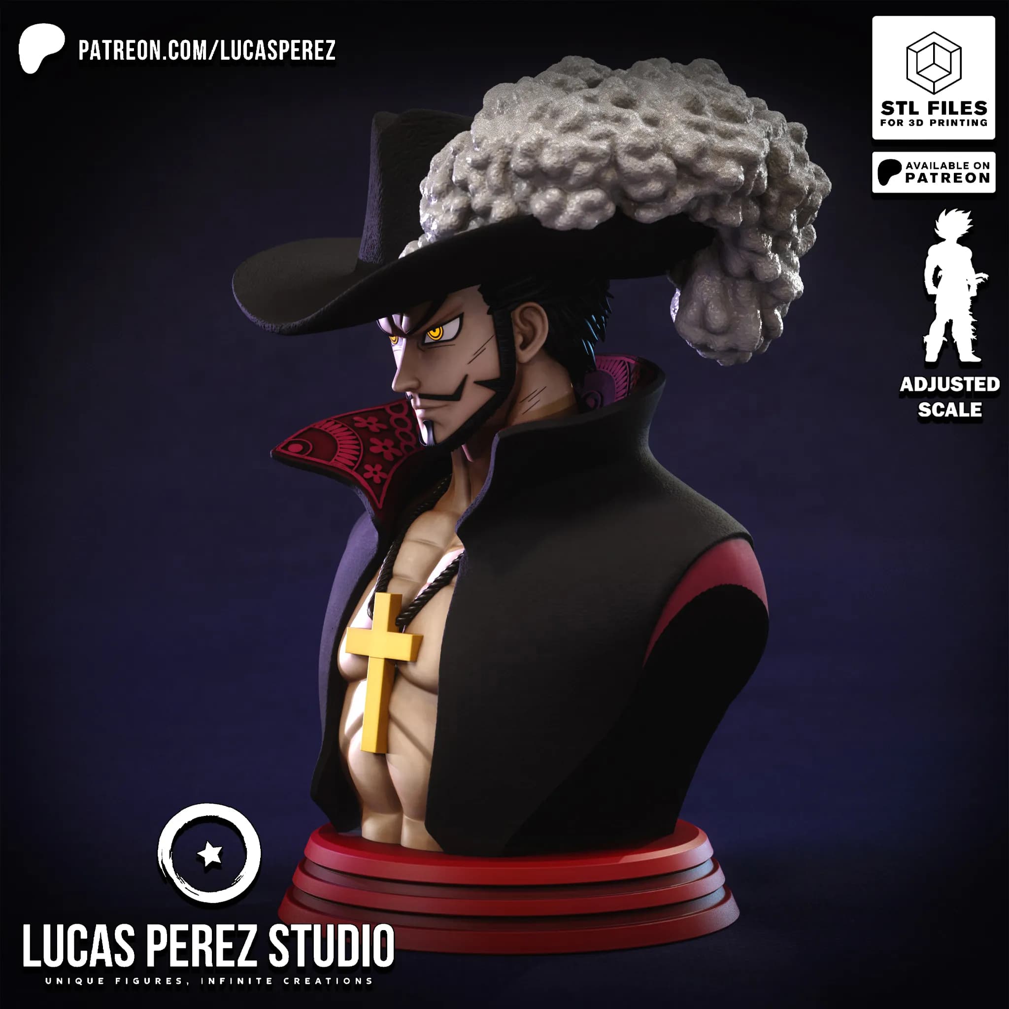 Busto de Mihawk - One Piece - Imagen 7