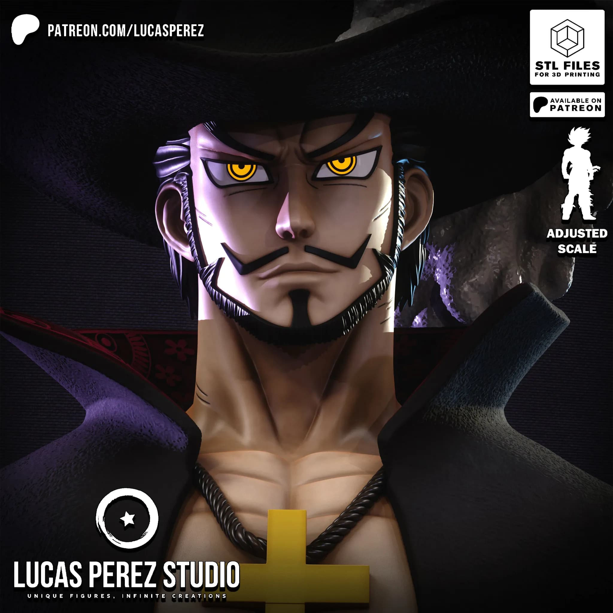 Busto de Mihawk - One Piece - Imagen 8
