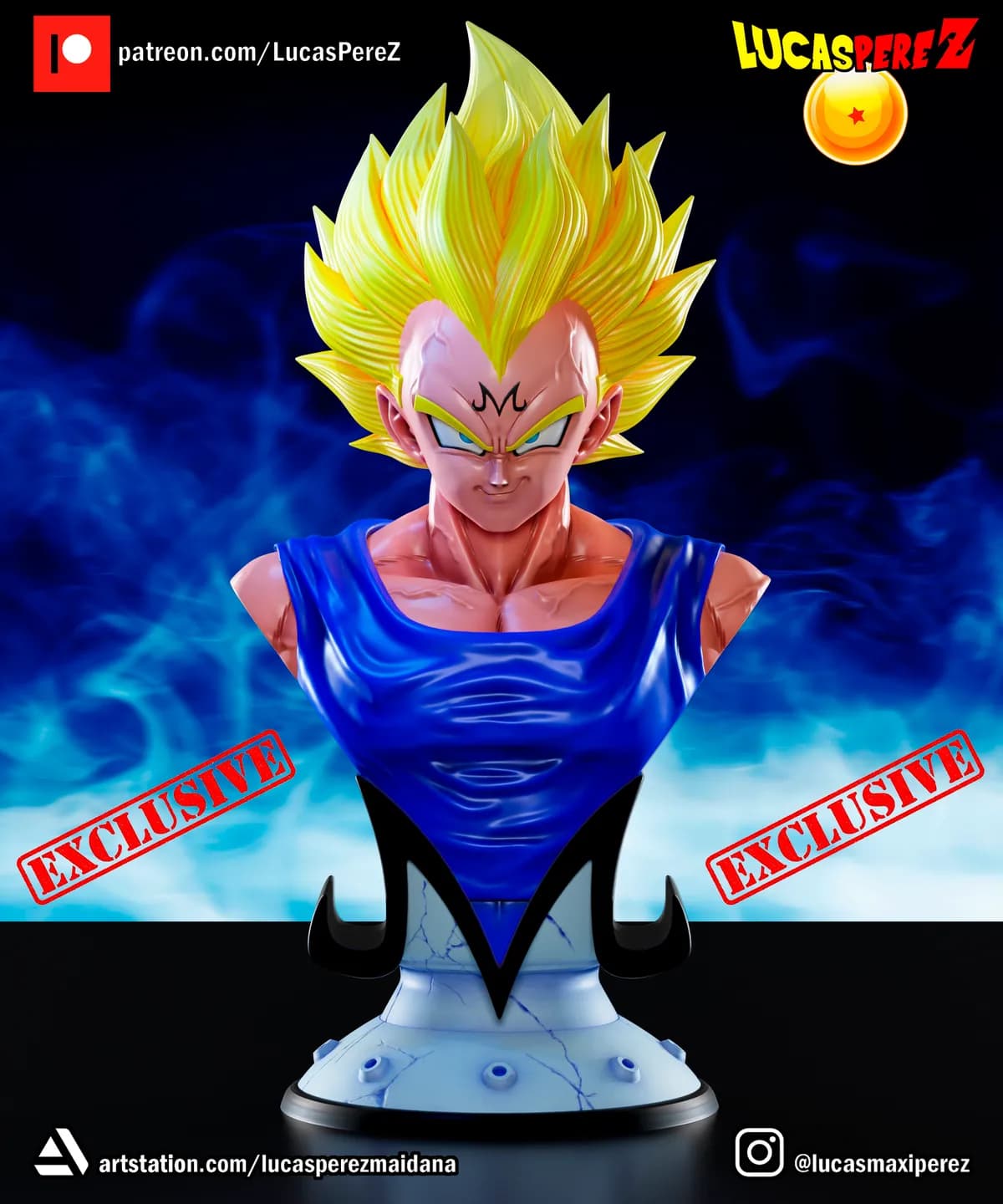 Busto de Majin Vegeta - Dragon Ball - Imagen 1