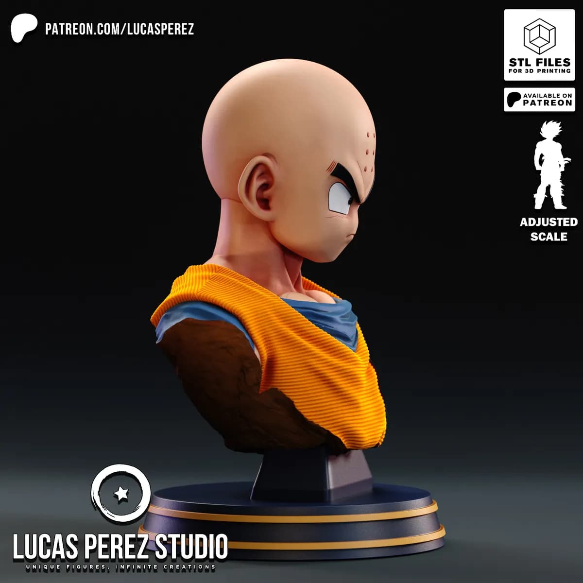 Busto de Krillin - Dragon Ball - Imagen 3