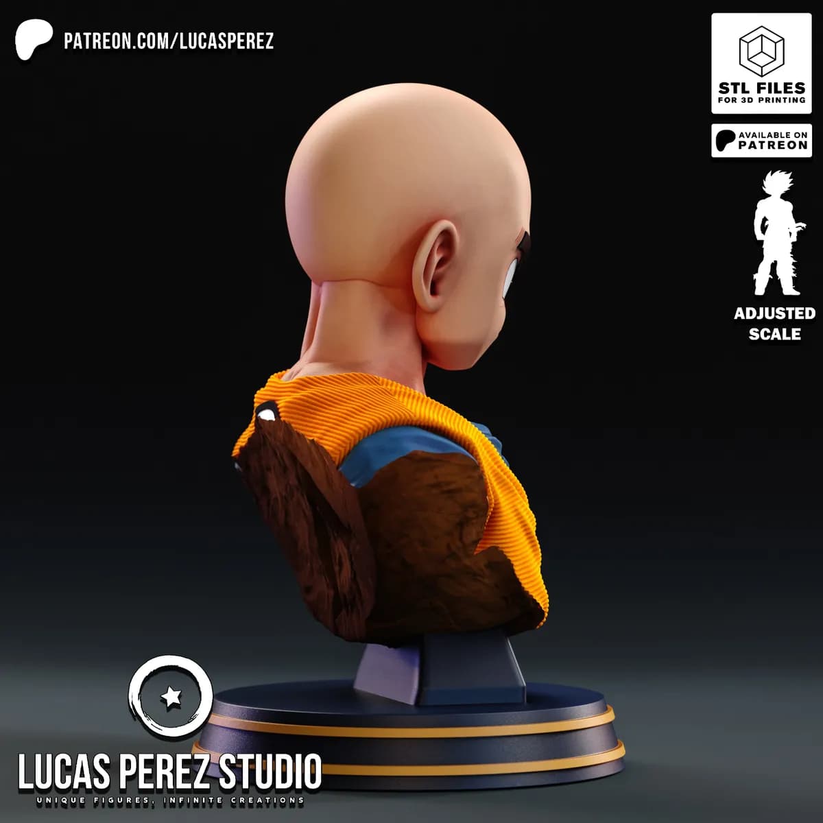 Busto de Krillin - Dragon Ball - Imagen 4