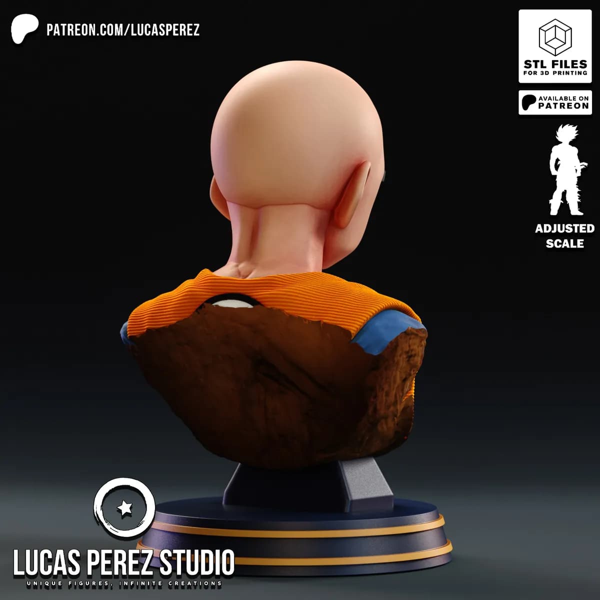 Busto de Krillin - Dragon Ball - Imagen 5