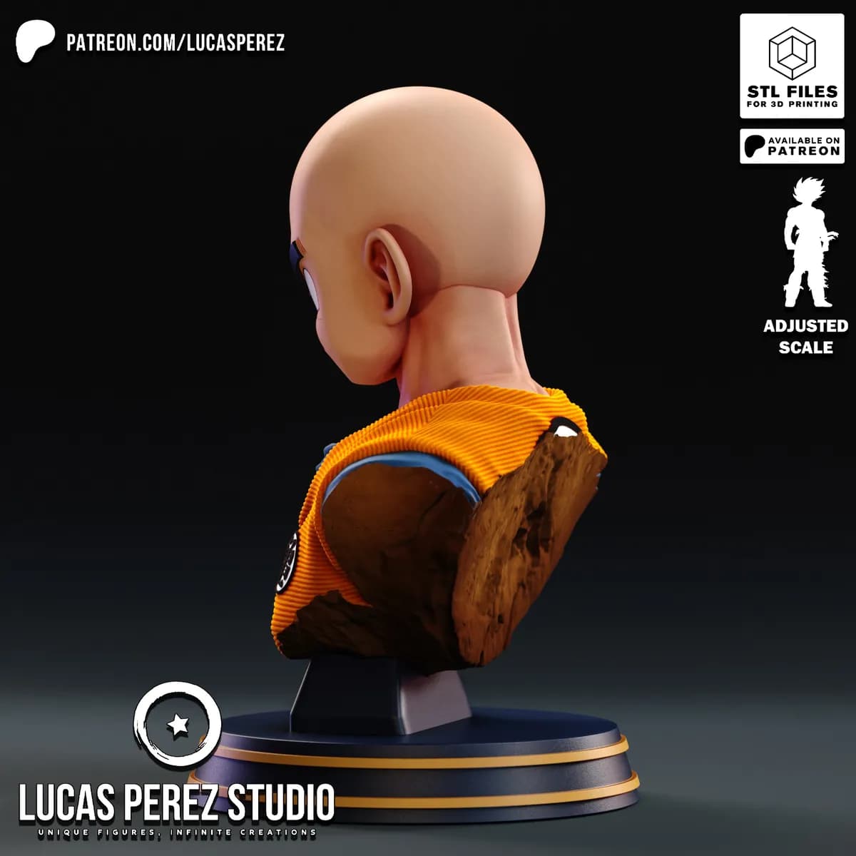 Busto de Krillin - Dragon Ball - Imagen 8