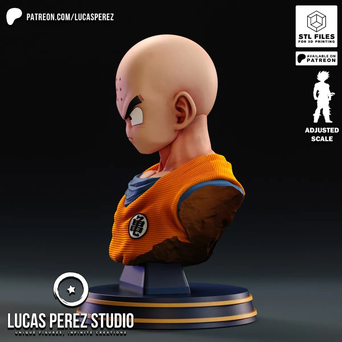Busto de Krillin - Dragon Ball - Imagen 9