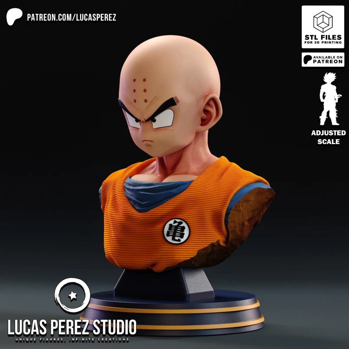 Busto de Krillin - Dragon Ball - Imagen 10
